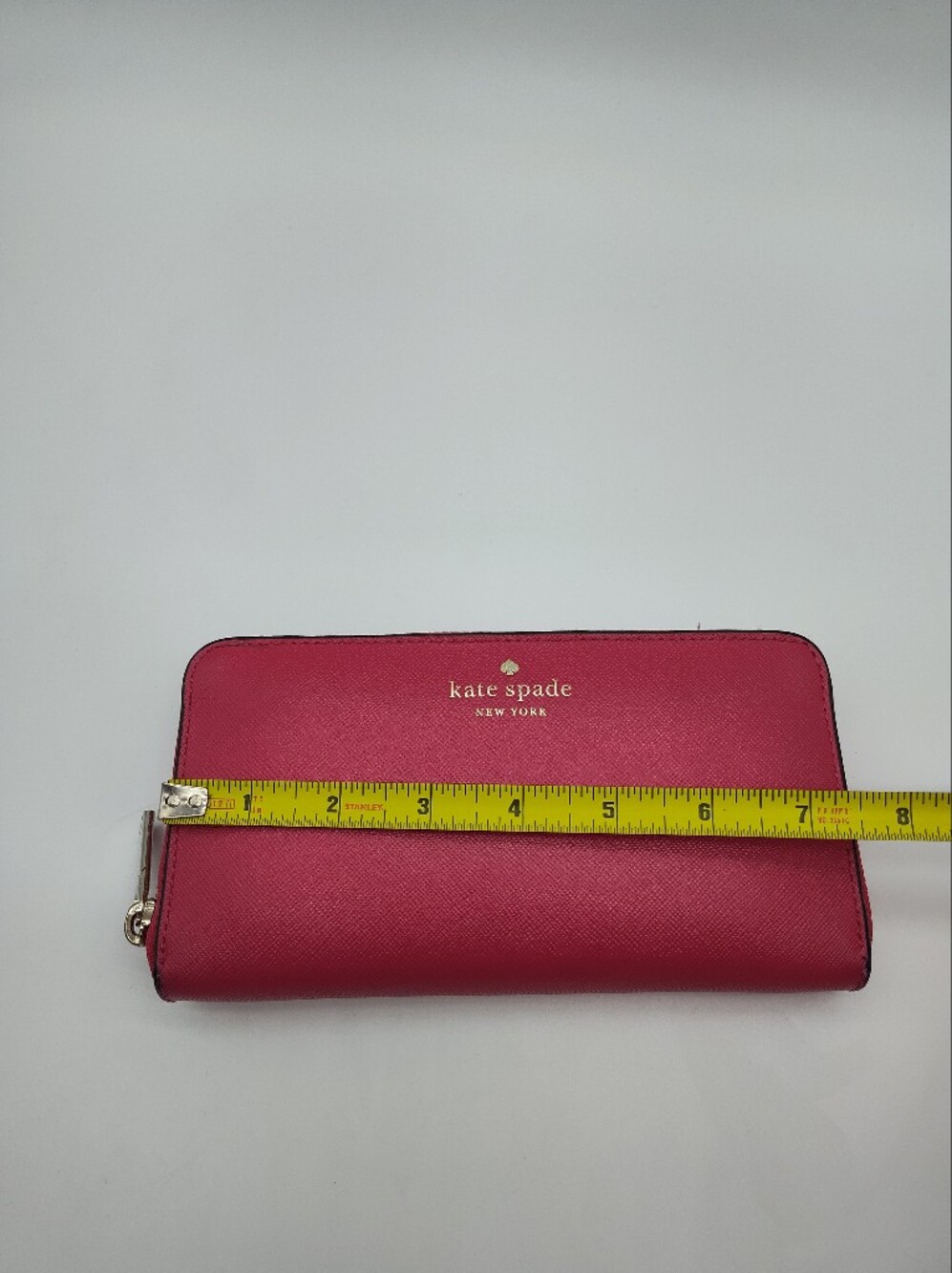 KATE SPADE Pink Saffiano Leather Zip Around Continental Wallet Gold Hardware - Picture 8 of 10